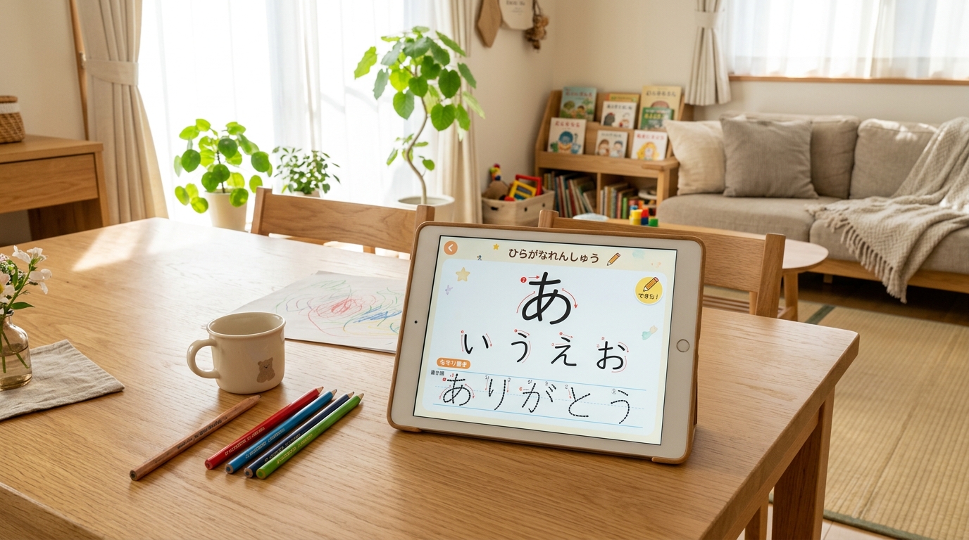 ひらがな練習ツール 実写モックアップ